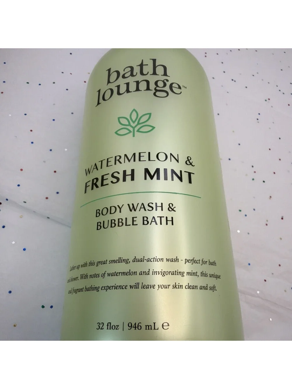 Bath Lounge Watermelon & Fresh Mint Body Wash Bubble Bath 32 fl oz New 2-in-1
